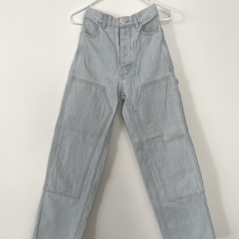 Jesse Kamm Patchfront Handy Pants, Pale Blue denim